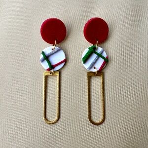 Handmade Clay Dangle Statement Earrings